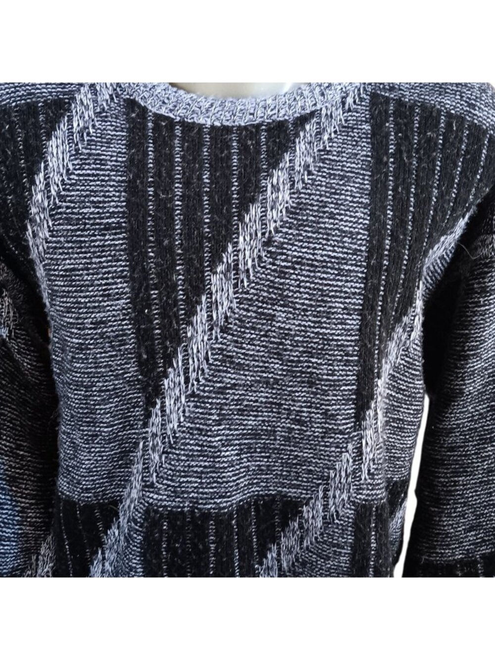 Ugly Biggie Vintage Men's Large Crewneck Sweater 1980's Edison Geometric USA